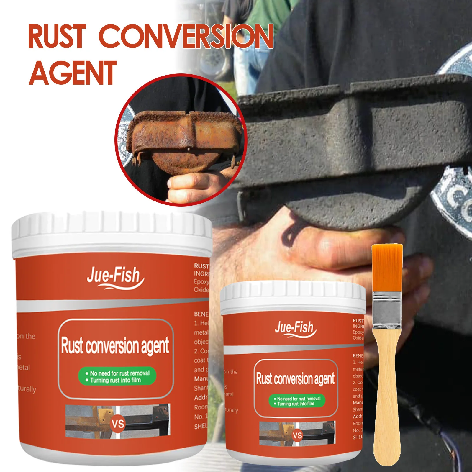 100/300g Metal Rust Remover Waterproof Metal Rust Remover Auto Paint Metal Conversion Agent Rust Removal Converter ﻿