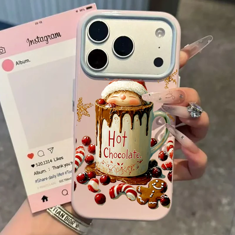 Christmas Cream Chocolate Phone Cases For iPhone 18 17 16 15 14 13 12 11 Pro Max Case Cover For iPhone 18 17 16 15 14 13 12 Pro