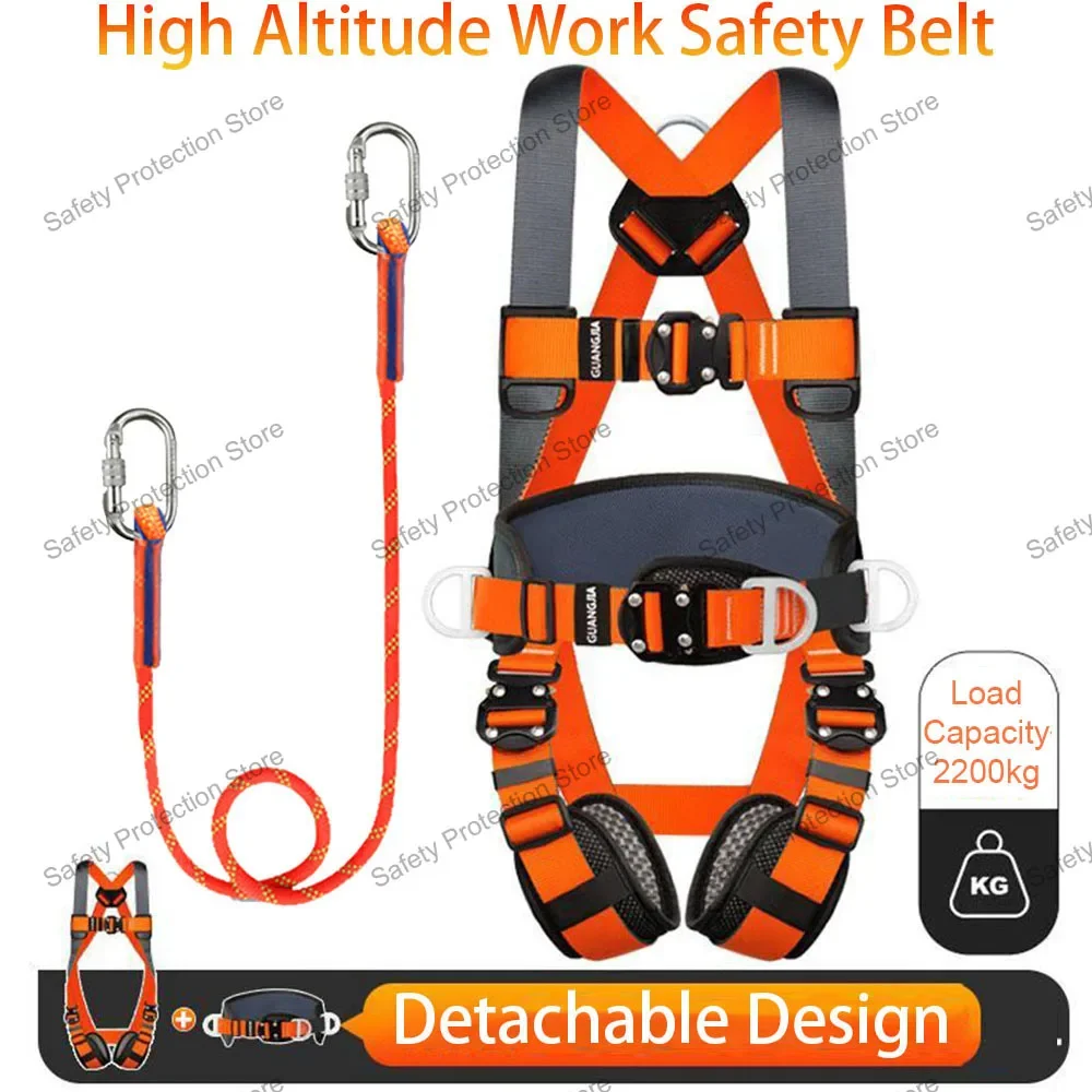 Five-point High Altitude Work Safety Harness Full Body Safety Belt/Rope Outdoor Climbing Training Construction Protect Equipment