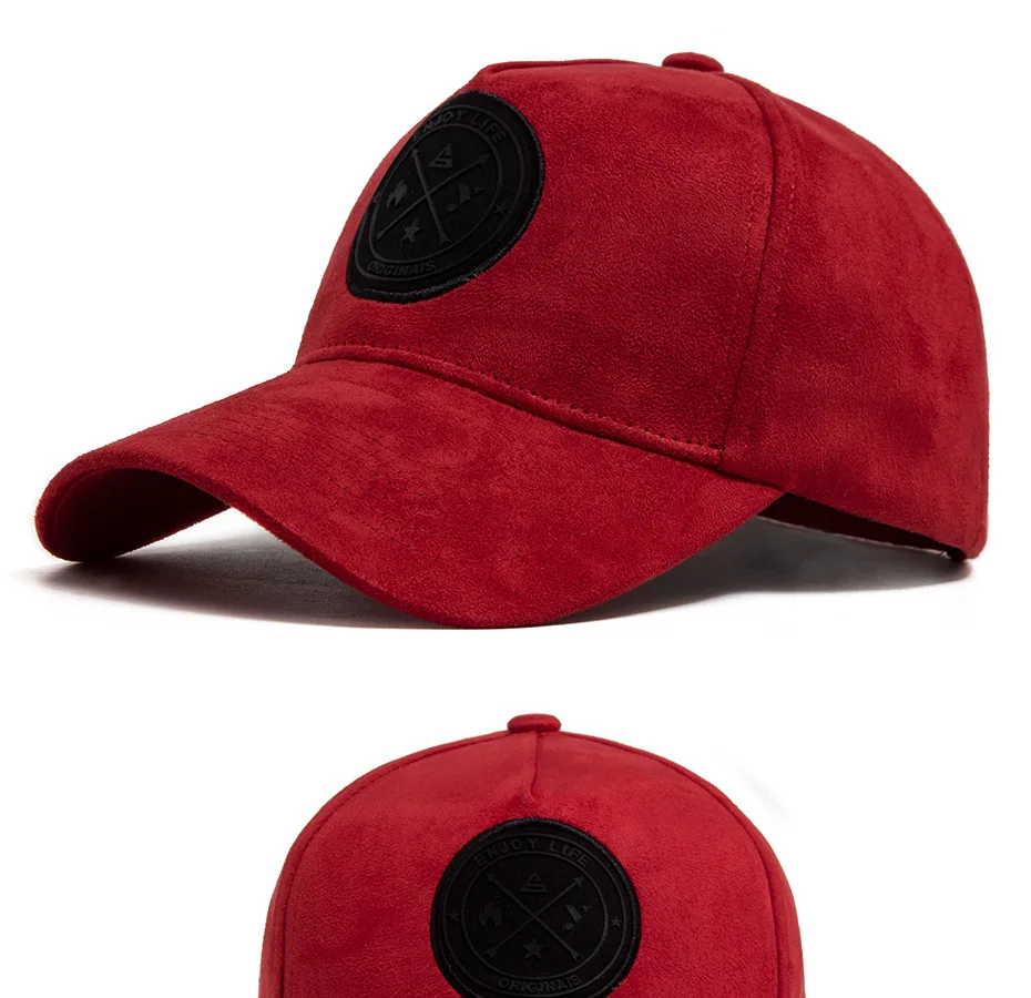 Neue runde Lederetiketten, trendige Wildlederhüte für Herren, Baseballkappen, vielseitige Sonnenhüte für Herren, Hip-Hop-Kappen für Damen, Outdoor-Schatten – Detail 8