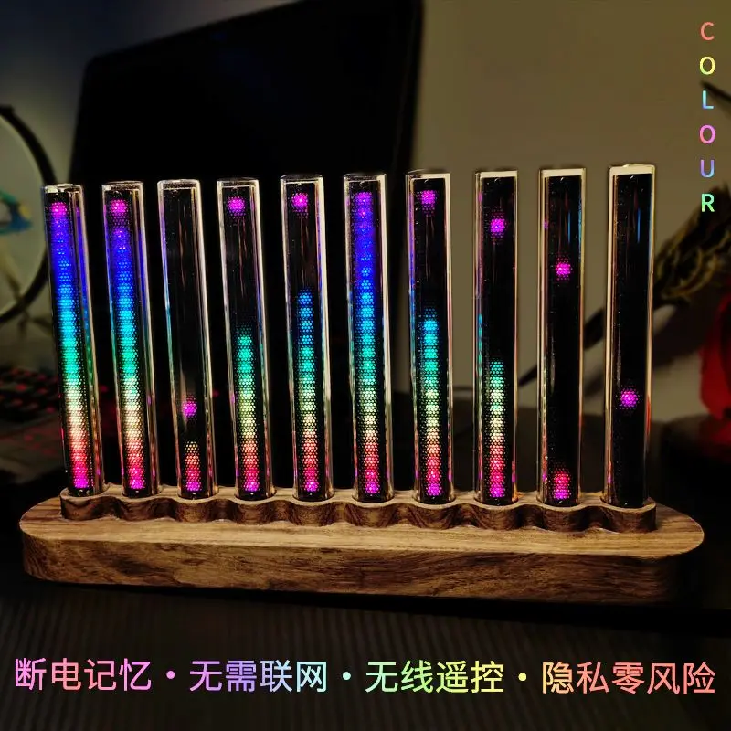 [Cyberpunk Style] 10-tube RGB Pickup Atmosphere Light - Gaming Room Desktop Decoration Artifact, Audio Synchronous Rhythm Light