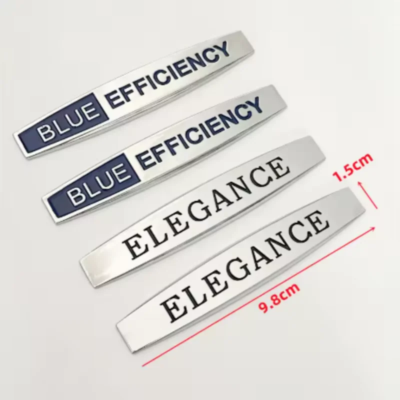 1Pair 3D Metal Car Front Side Fender Emblem Badge Decal Accessories For Blue Efficiency Mercedes W204 C200 E200 Elegance Sticker