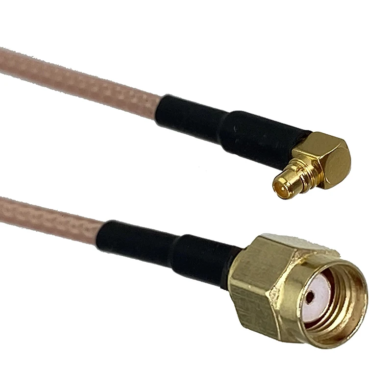 2Pcs 20cm MMCX to SMA Female Plug to MMCX-J Male 90 degree RPSMA Pigtail RP-SMA RF Jumper RG316 Cable