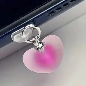 

Candy Color Love Heart Shaped Phone Dust Plug Phone For Type-C Phone Accessories Heart Shaped Phone Dust Plug Pendant