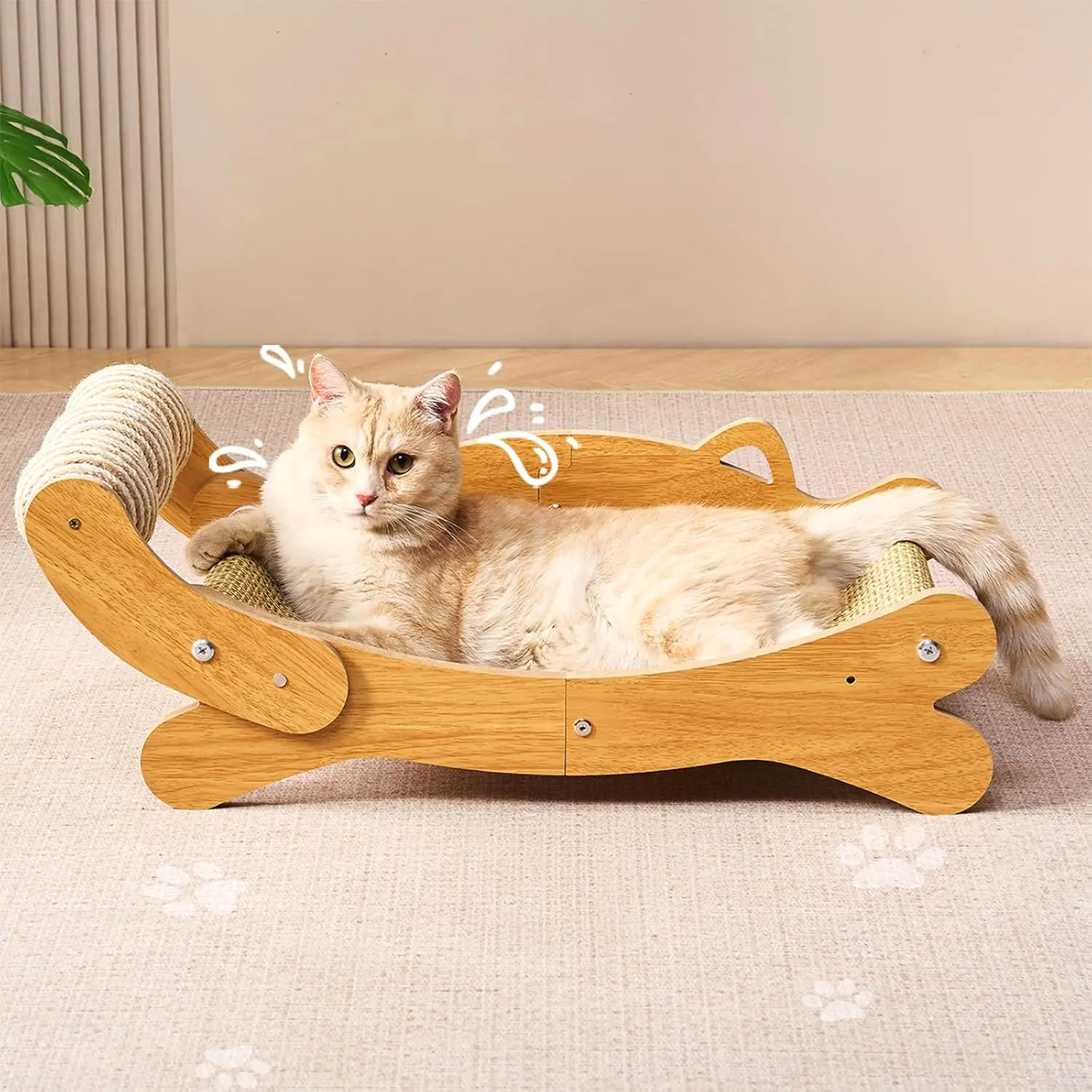 

Cat Scratcher & Cats Scratch Pad with Sisal Ball – All-in-One Cats Couch Scratcher, Hammock, and Cat Bed for Indoor Cat