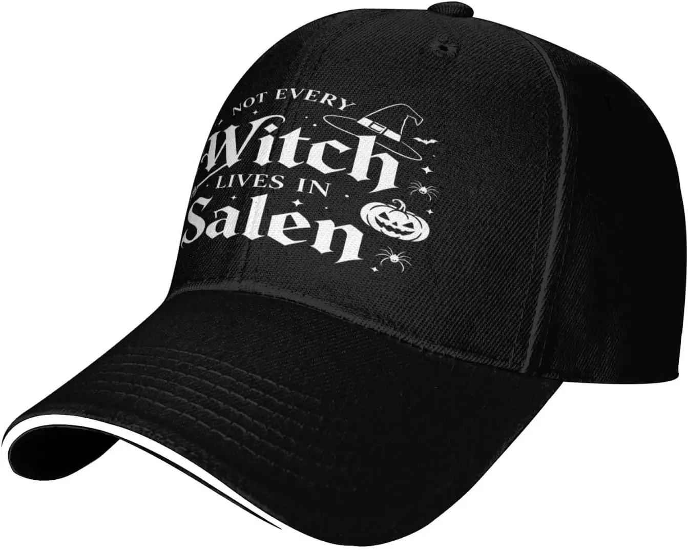 Not Every Witch Lives in Salem Sandwich Sun Caps Black Breathable Comfortable, Suitable For Daily Use, Sports Travel Various