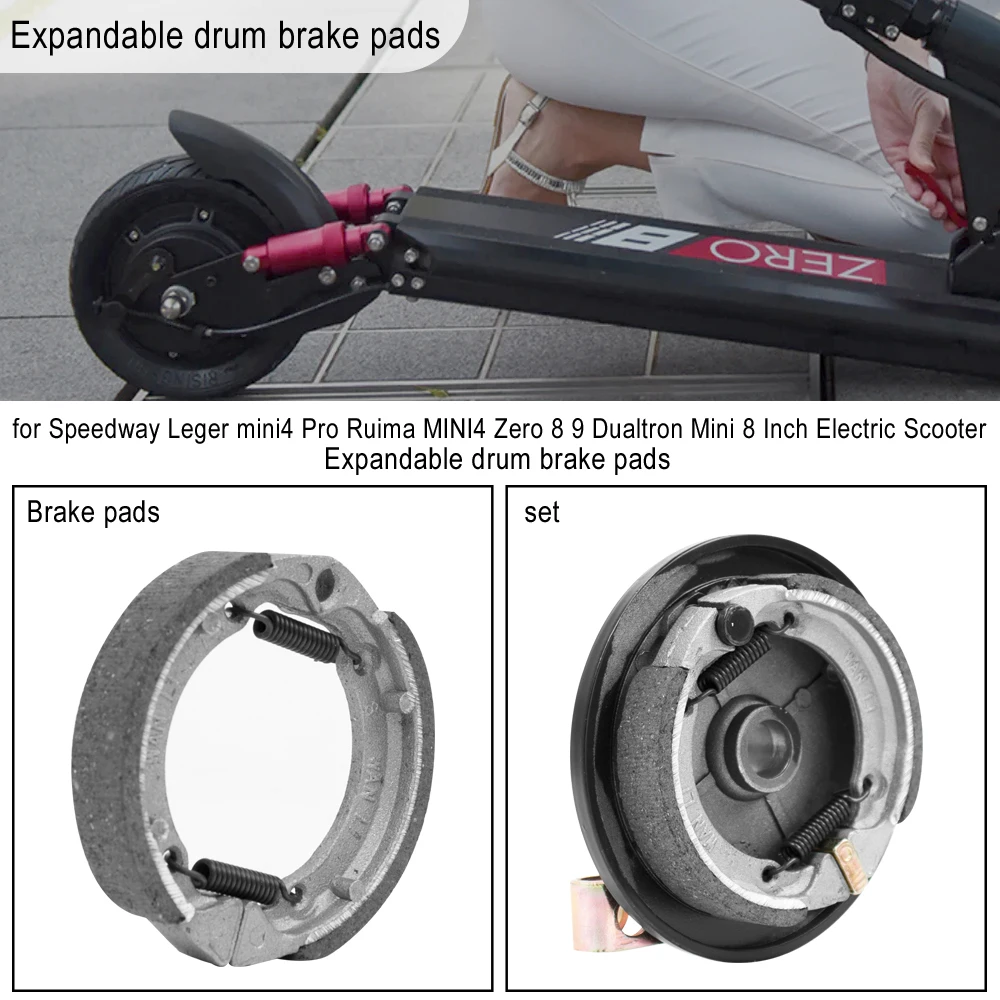 Drum Brake Expansion Brake with brake shoes Brake Cable for Zero 8 9 Dualtron KickScooter Brake Assembly Smarts Electric Scooter