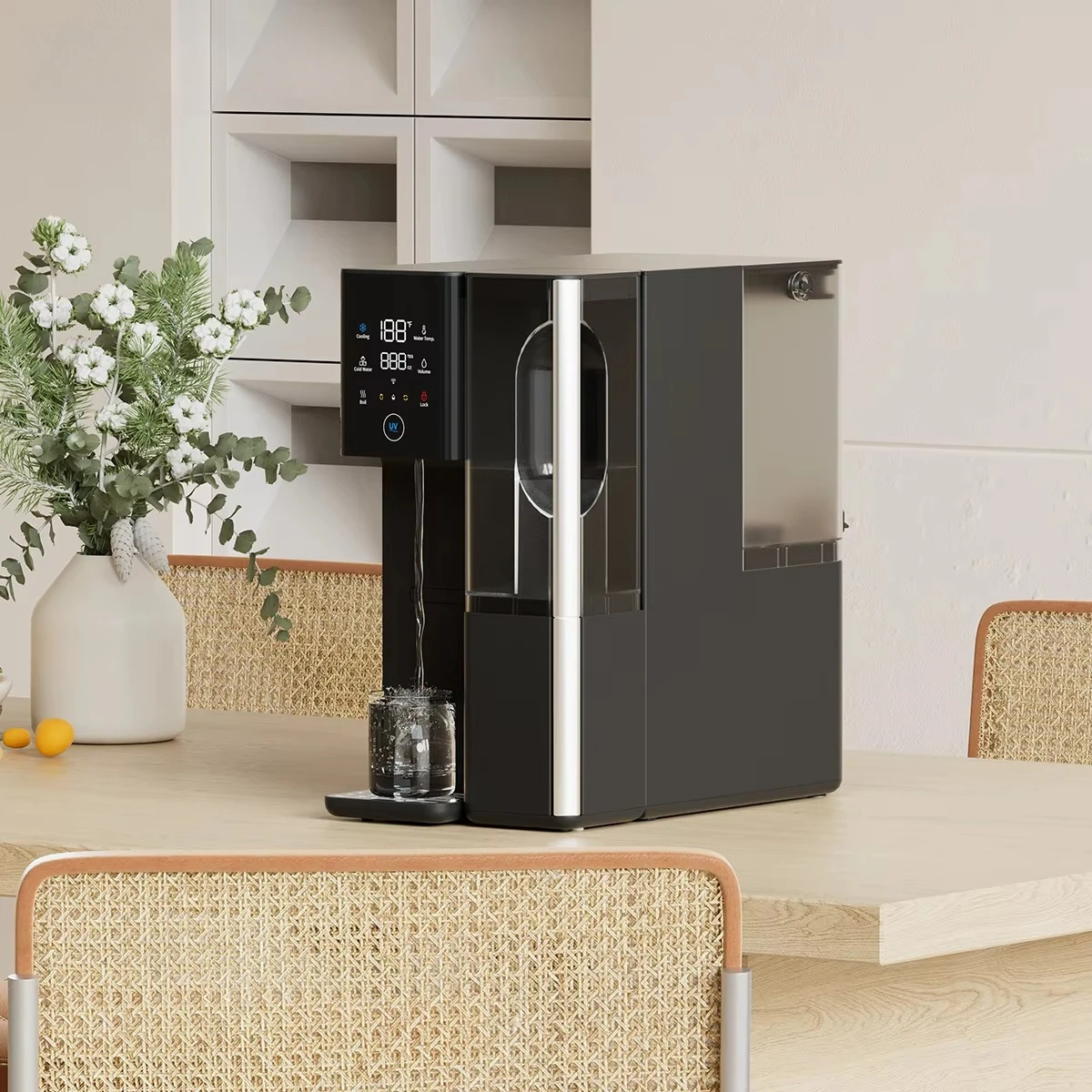 Household Countertop Electric Reverse Osmosis Water Purifier, Complete Drinking Water Filtration Filter System for Home Use
