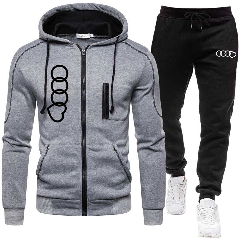 قسط رجل الخريف الشتاء رياضية مجموعة زمم هوديي Sweatpants كومبو ملابس الشارع الشهير الركض والعتاد الذكور موضة 2025 وتتسابق #2