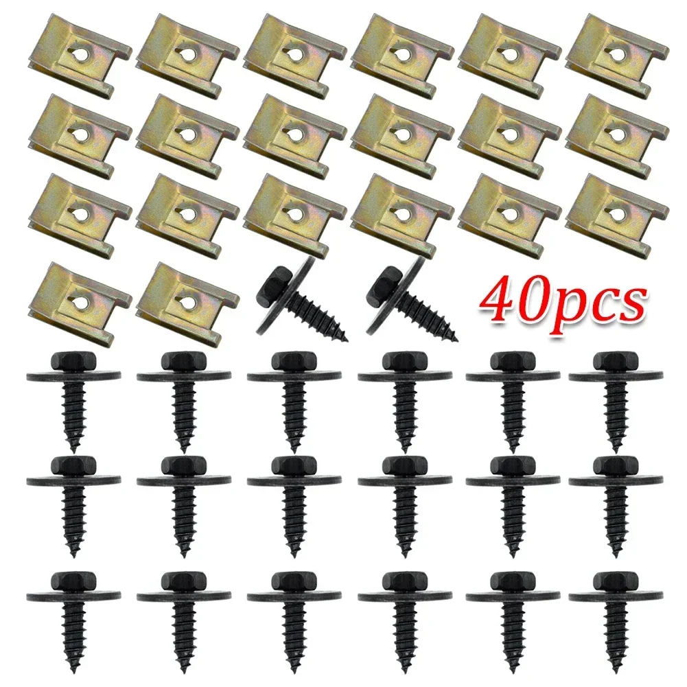 40 قطعة U الجوز عرافة المسمار سرعة السحابة Undertray الصفائح المعدنية كليب تحديد لسيارات BMW 1er E81 E82 E87 E88 F20 3er E21 E30 E36 E46 E90 #4
