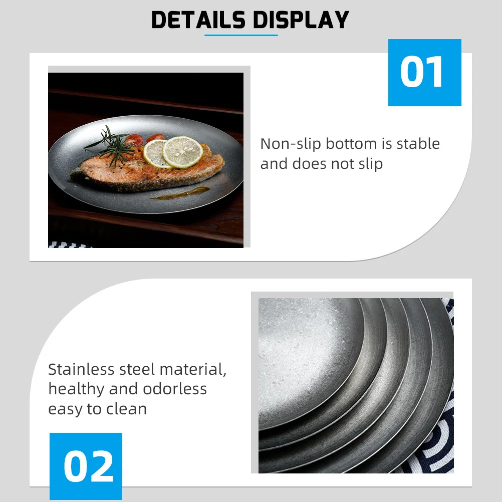 

Stainless Steel Sushi Plate Anti Rust Home Tableware Versatile Easy Carry Storage Space Saving Exquisite Appearance