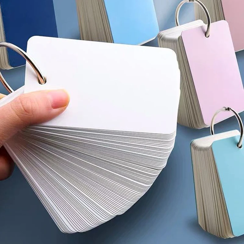 200 Sheets/pcs Blank Mini Notepad Portable Single Metal Loose Leaf Binder Ring Sticky Note Memo Pad Stationary Notebook Supplies