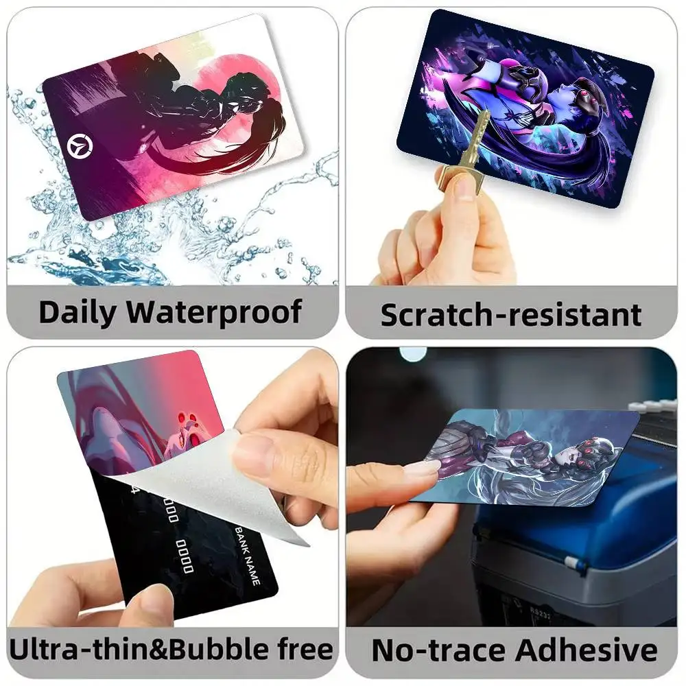 O-Overwatch W-Widowmaker Credit Card HD Stickers Game Card Decal Small Chip Waterproof Sticker Gift
