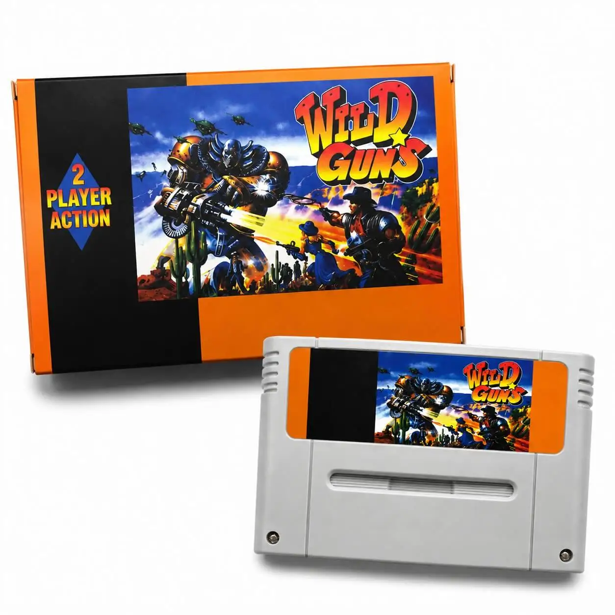 Wild Gun 16-Bit Retro-Reproduktions-Cartridge Hardcore-Action-Plattformer PAL-Version mit CIB-Verkaufsbox-Option