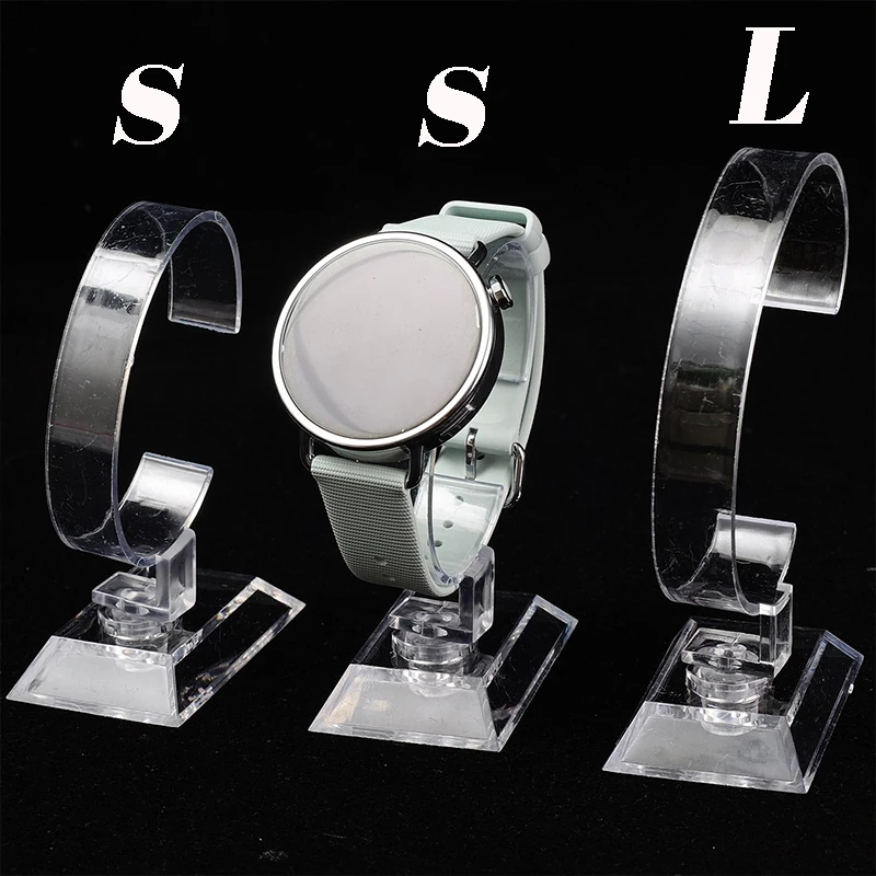 S/L Transparent Plastic Watch Bracelet Display Stand C-ring Shaped Storage Display Holders Jewelry Accessories Tools Wholesale
