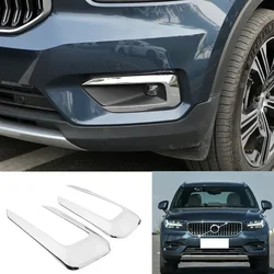 1pcs Newest ABS Chrome Front Fog Light Lamp Decor Frame Cover Trim For Volvo XC40 2018-2022 Direct Replacement Car Accessories