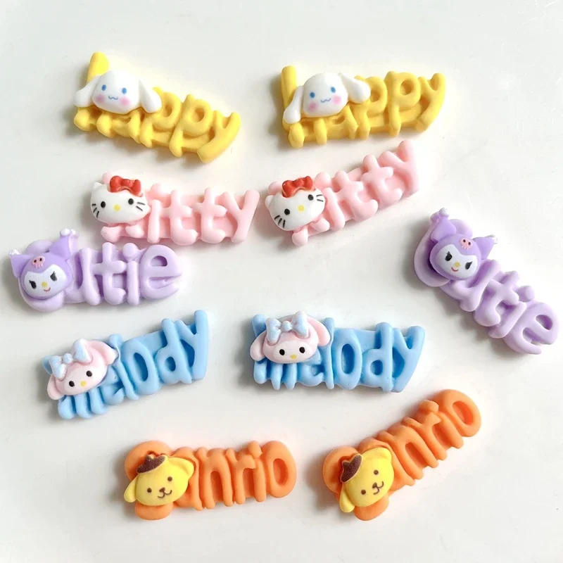 10PCS kawaii resin cartoon happy animal flat back Cabochon home decoration DIY scrapbook process accessories