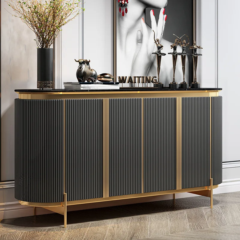 

Американский светлый роскошный обеденный боковой шкаф из мрамора, современный простой минималистичный входной шкаф для гостиной