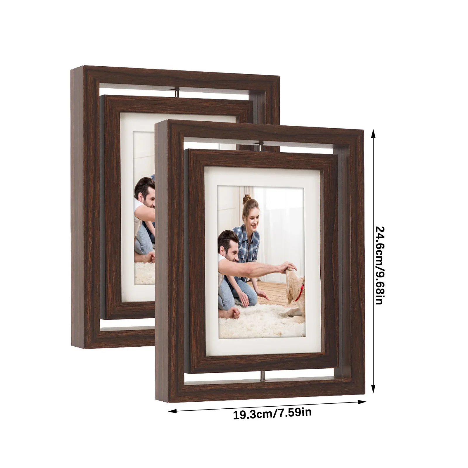 7 Inch Double Sided Rotating Picture Frame for Pet Handprint and Footprint Memory