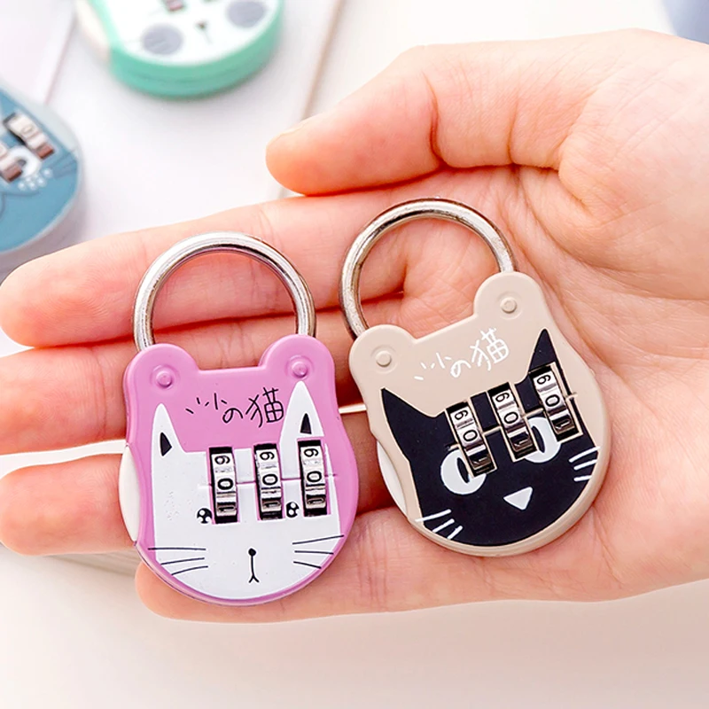 Cute Cartoon Mini Luggage Lock Anti-theft Travel Bag Digit Code Lock Gym Locker Padlock Student Storage Box Small Metal Lock