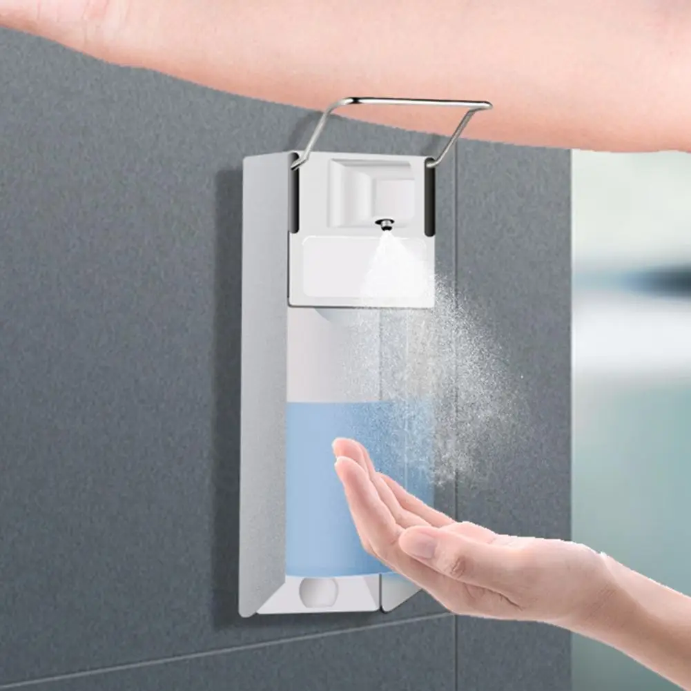 Aluminum Alloy Soap Lotion Dispenser 500/1000ML Labor-saving Useful Wall Elbow Press Hand Sanitizer Dispenser