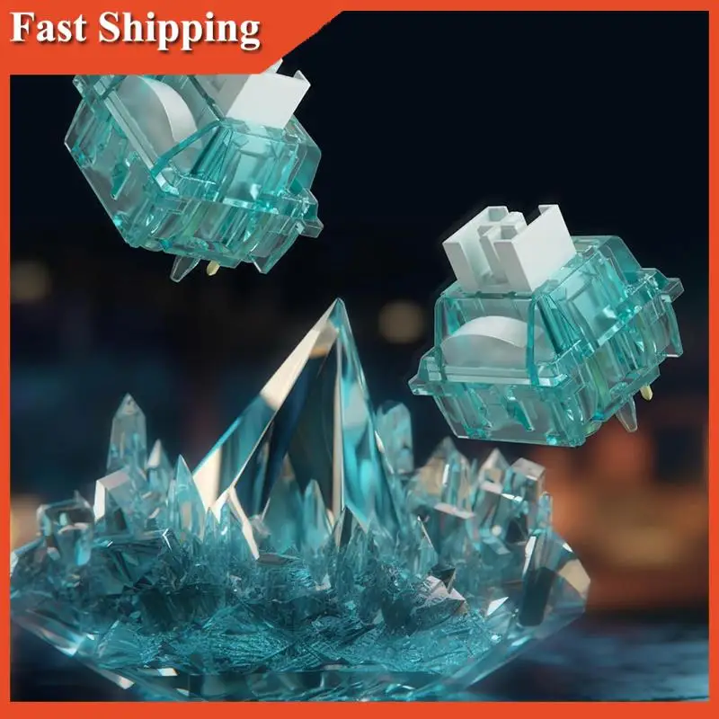 45 قطعة مفتاح سماوي كريمي فعال 5 دبابيس عمود قطعة صوتي 50 ± 7Gf متوافق مع لوحة المفاتيح الميكانيكية MX لألعاب الكمبيوتر