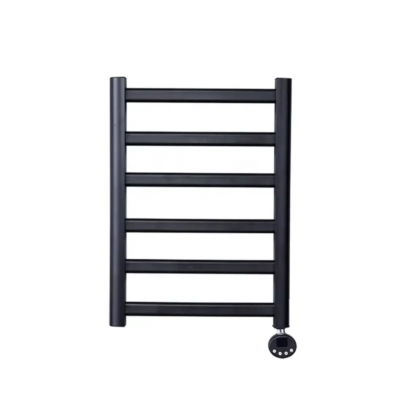 Wall Mounted Electric Heated Towel Rack Black Bathroom Warmer for Clothes Drying Rail Heating Bar Home Accessories Black Wall