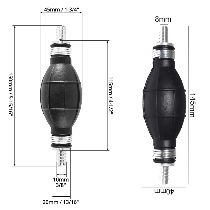 Bomba de combustible Universal, Bombilla de imprimación manual de goma, gasolina, diésel, líquido, aceite, Gas, agua, tubo de goma de aluminio para