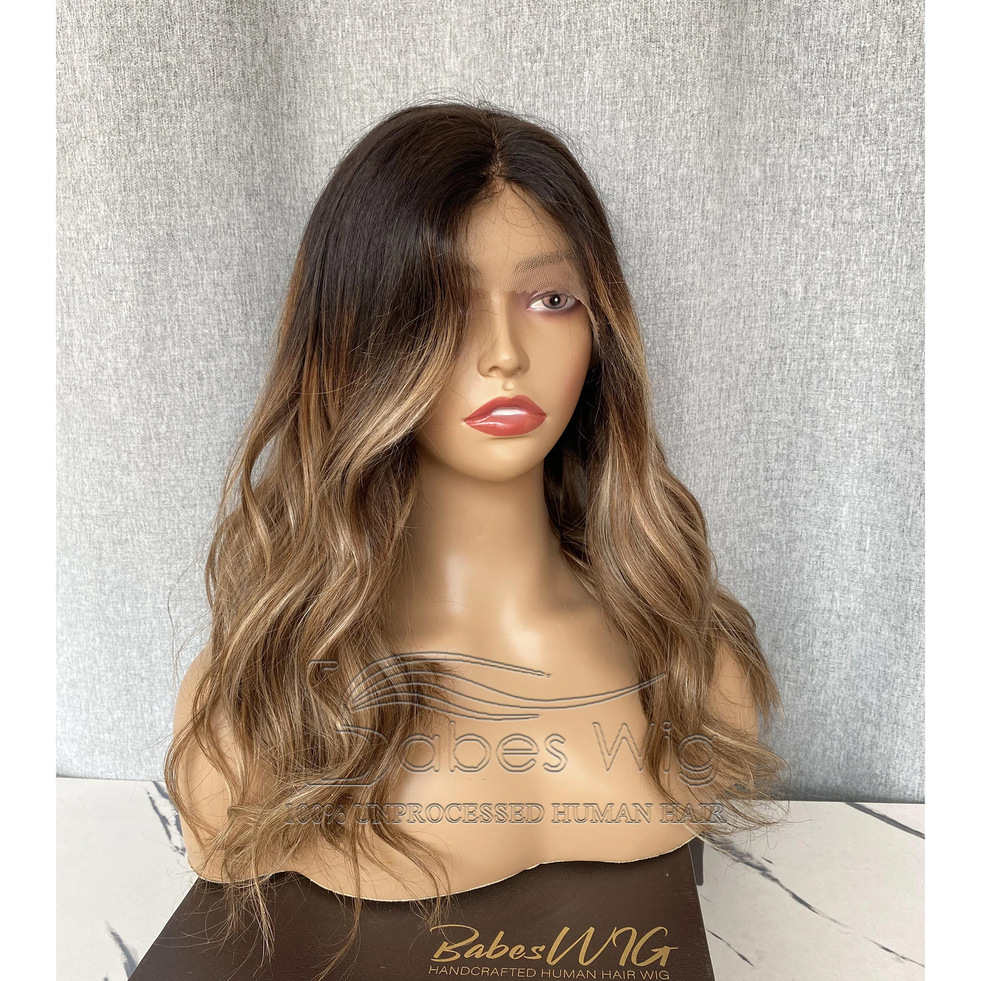 Glueless Lace Wigs Balayage Color Real Best Human Hair Lace Front Wig Wavy Hair Lace Top Wigs For White Women Bleached Knots