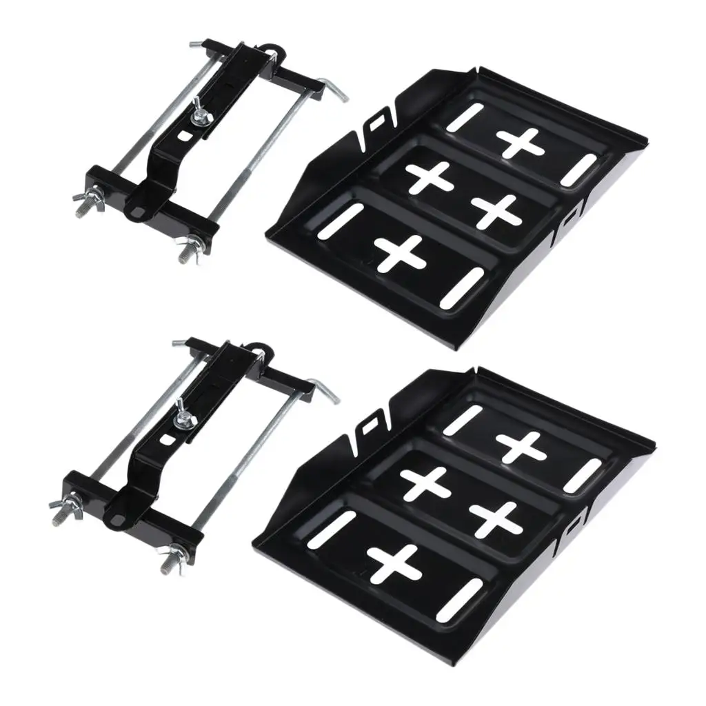 2x Car Battery Tray Holder + Clamp Bracket Screw Rod 23cm Metal