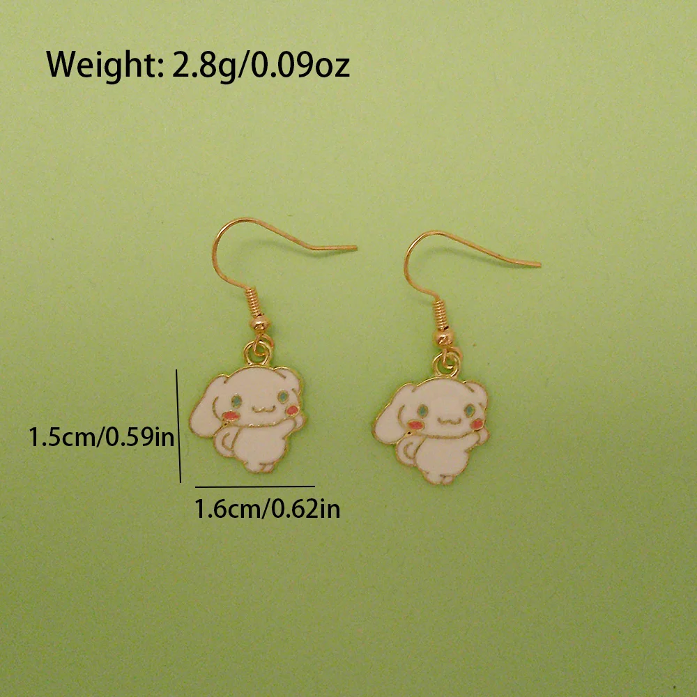 Pendientes de Anime Sanrio Hello Kitty Kuromi, figura de dibujos animados, melodía, Cinnamoroll, insignia de Metal, colgante, gota de oreja, accesorios de joyería