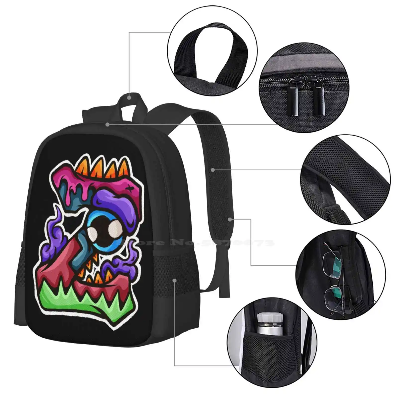 Z Hot Sale Backpack Fashion Bags Alvabet Font Monster Holiday Hallowen Cute Kid