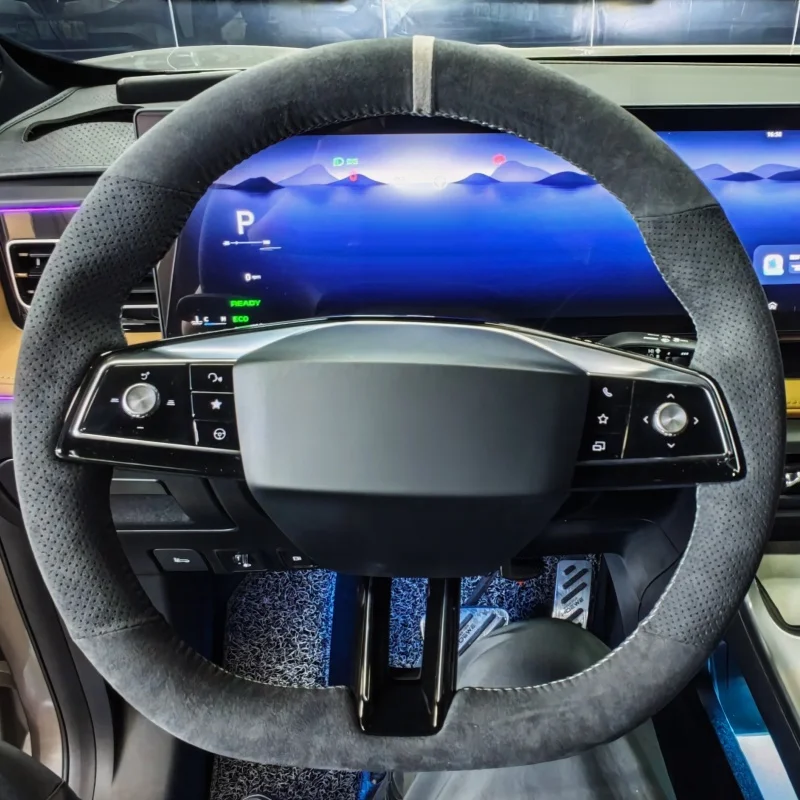 Custom Car Steering Wheel Cover Soft Suede Leather For Roewe RX5 eRX5 Steering Wrap Cover Automotive Interior Accessories