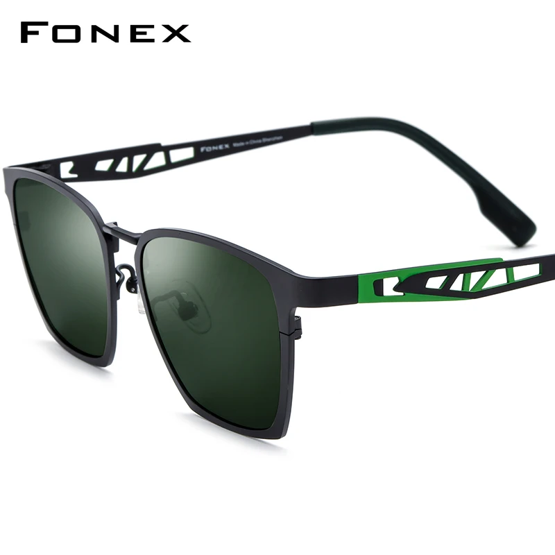 

FONEX Pure Titanium Polarized Sunglasses Men 2024 New Retro Fashion Square High Quality UV400 Sun Glasses Women Shades F85839T