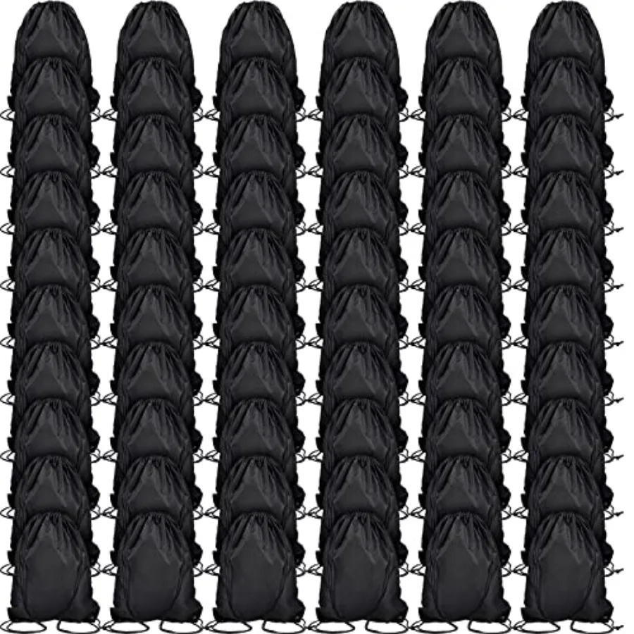 

60 Pieces Drawstring Backpack Bags Sports Drawstring Bags Bulk Nylon Cinch Bag for Gym Yoga Women Men Sports Outdoor