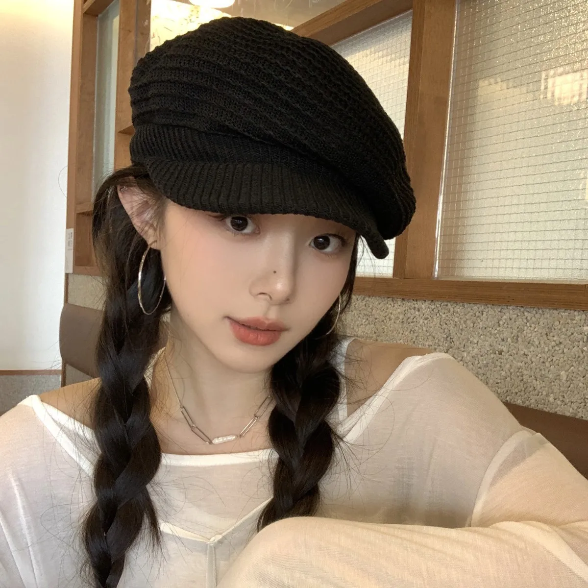 

Ladies' Newsboy Caps Korean Solid Color Simple Fashion Versatile Sweet Kawaii Berets High-quality Luxury Brand Berets For Girl