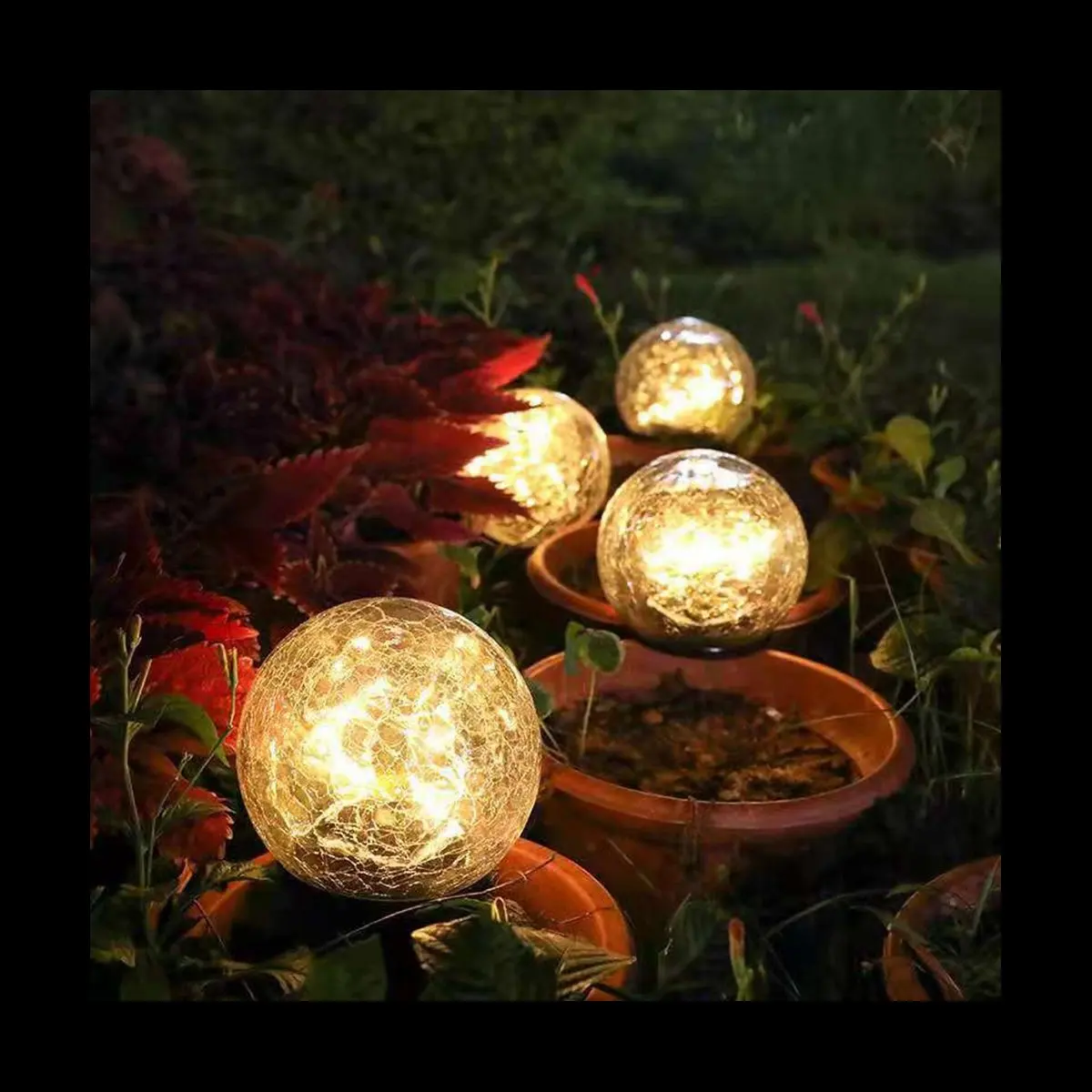 2 قطعة 10 سنتيمتر و 12 سنتيمتر الشمسية الكراك الأرض الكرة في الهواء الطلق مقاوم للماء حديقة في الشرفة المحكمة المشهد في الهواء الطلق/حديقة ضوء الزخرفية #3