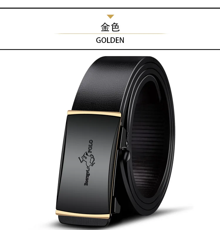 ​ ​ Мужской ремень из натуральной яловой кожи — беззубый дизайн с автоматической пряжкой, деловой повседневный универсальный пояс для стильного ношения ​