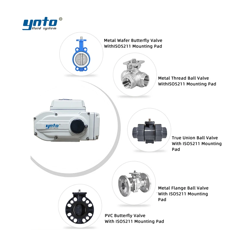 YNTO Factory Electric actuator precision torque options 50Nm 20Nm 80Nm AC220V DC24V electric actuator