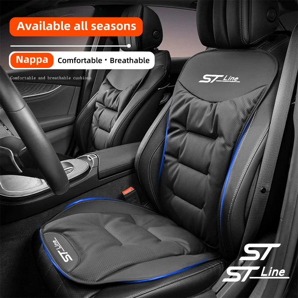 

Универсальный чехол на автомобильное сиденье для Ford ST Line MK3 MK4 Kuga Fiesta, дышащая подушка для переднего/заднего сиденья, защитная накладка для стула из искусственной кожи