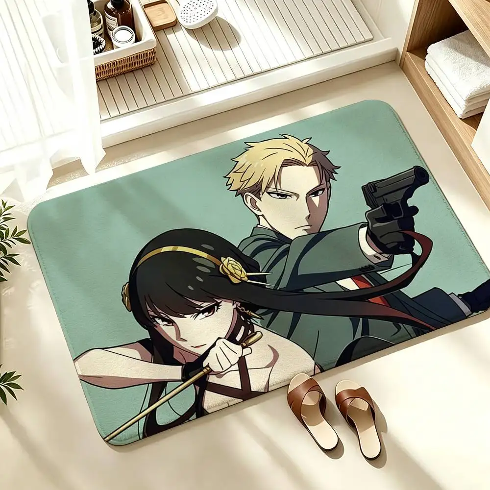 FUNNY Anime S-SPY FAMILY  Soft Absorbent Decorative Floor Mat for Bathroom Entryway Living Room