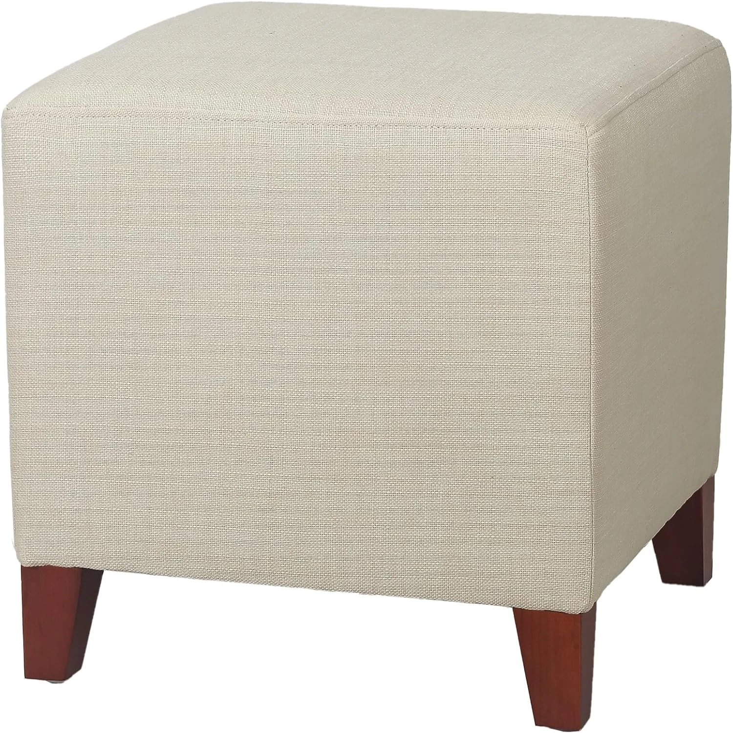 

Square Ottoman Linen Cube Footrest Stool with Wooden Legs, Footstool Coffee Seat Room Bedroom Couch Desk foot rest Cow Benches