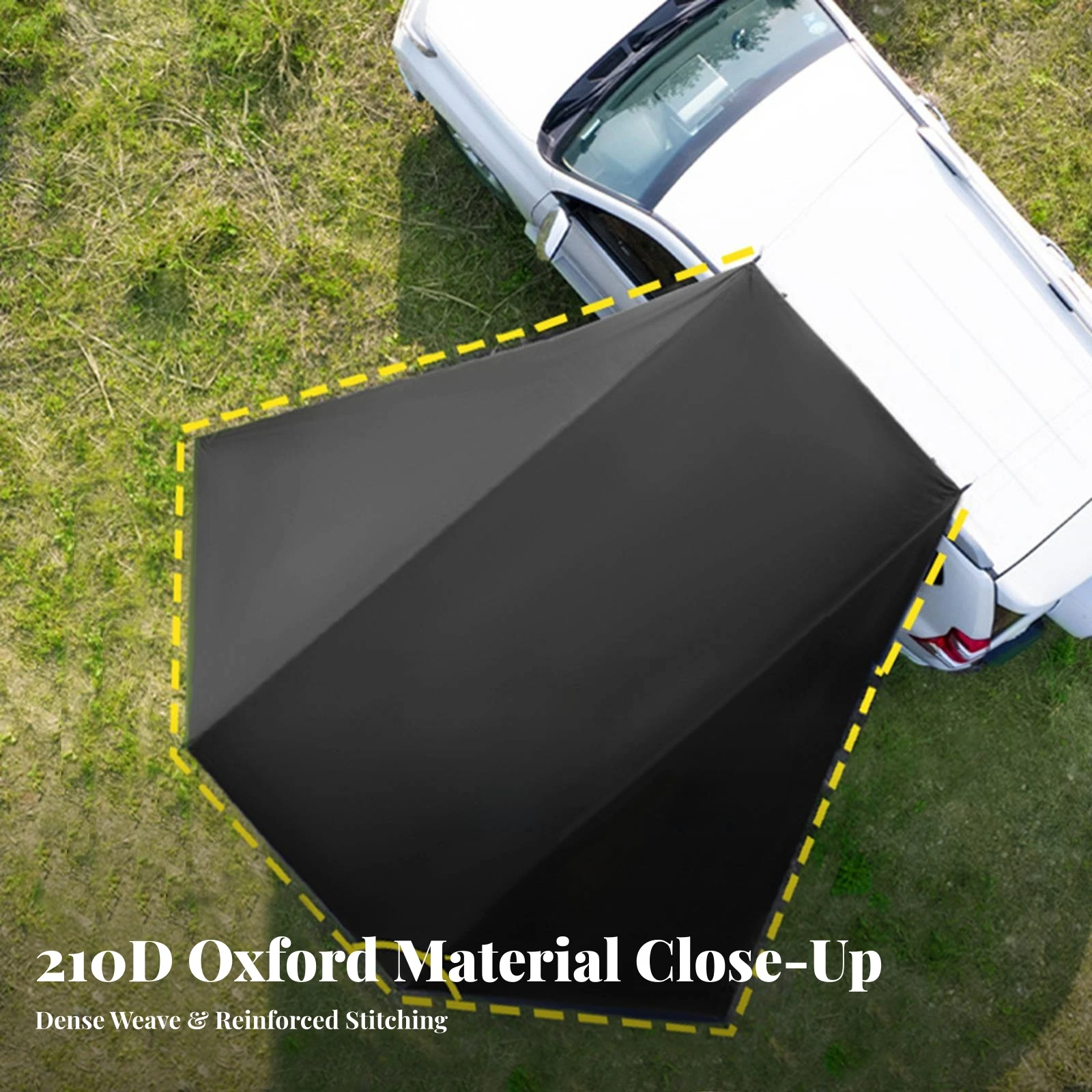 Car Side Awning Wind-Resistant Car Awning with Butterfly Shape Vehicle Sunshade Canopy Versatile Stable for Campers, Camping