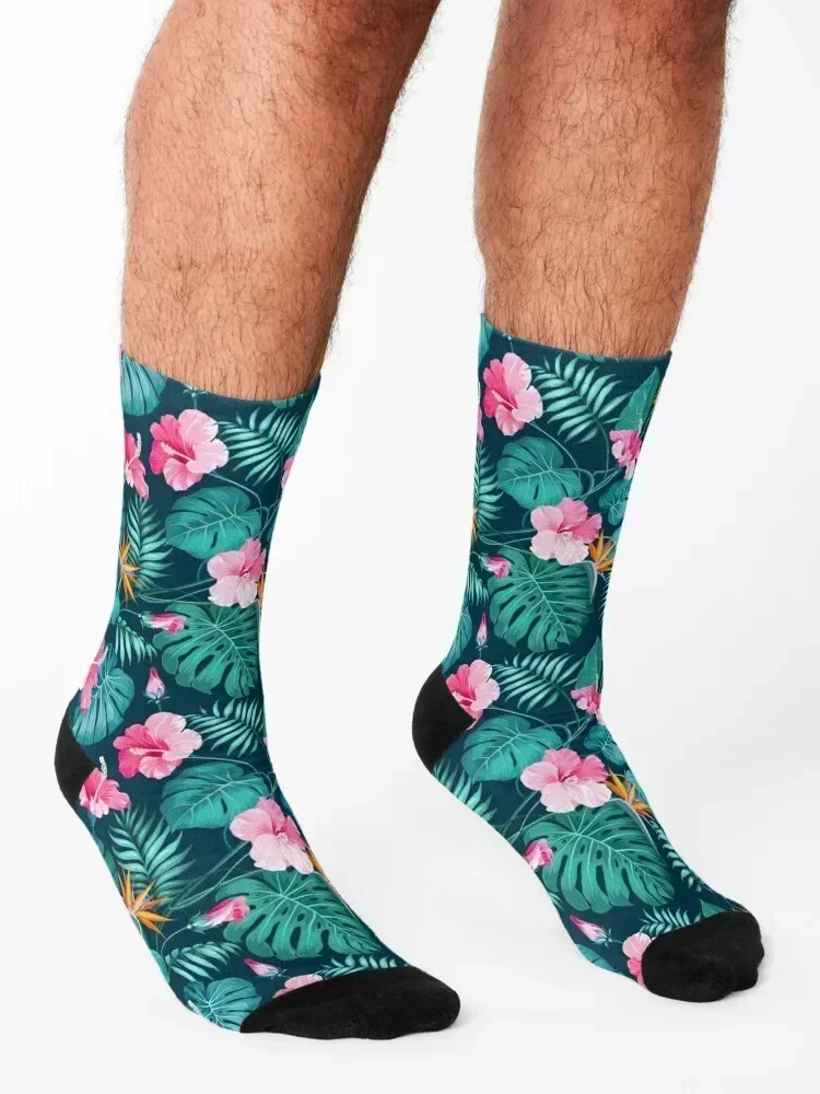 Tropical Paradise Socks christmas stocking funny sock essential loose Designer Man Socks Women's