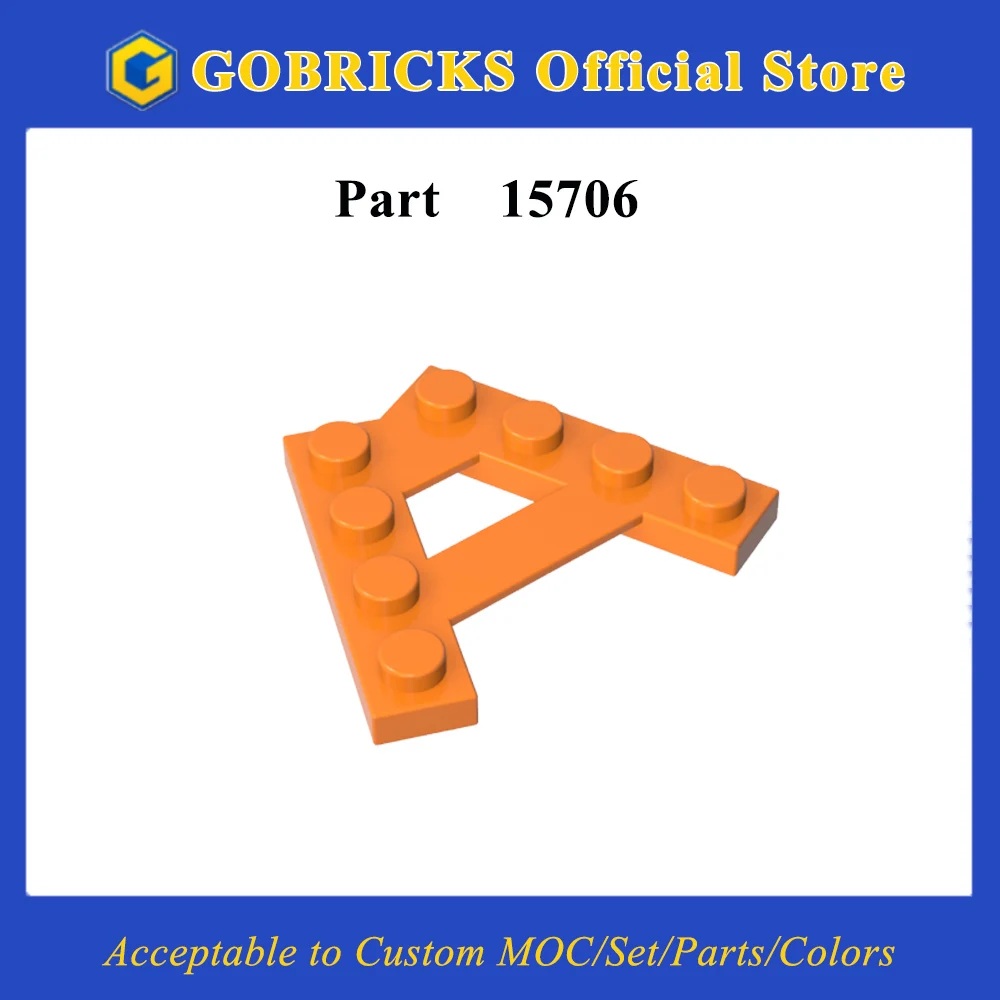 

Gobricks 1 шт. Пластина MOC, специальная 4 шпильки 45 ° Угловые пластинчатые кирпичи, совместимые с моделью 15706, детали строительных блоков, детская игрушка-головоломка