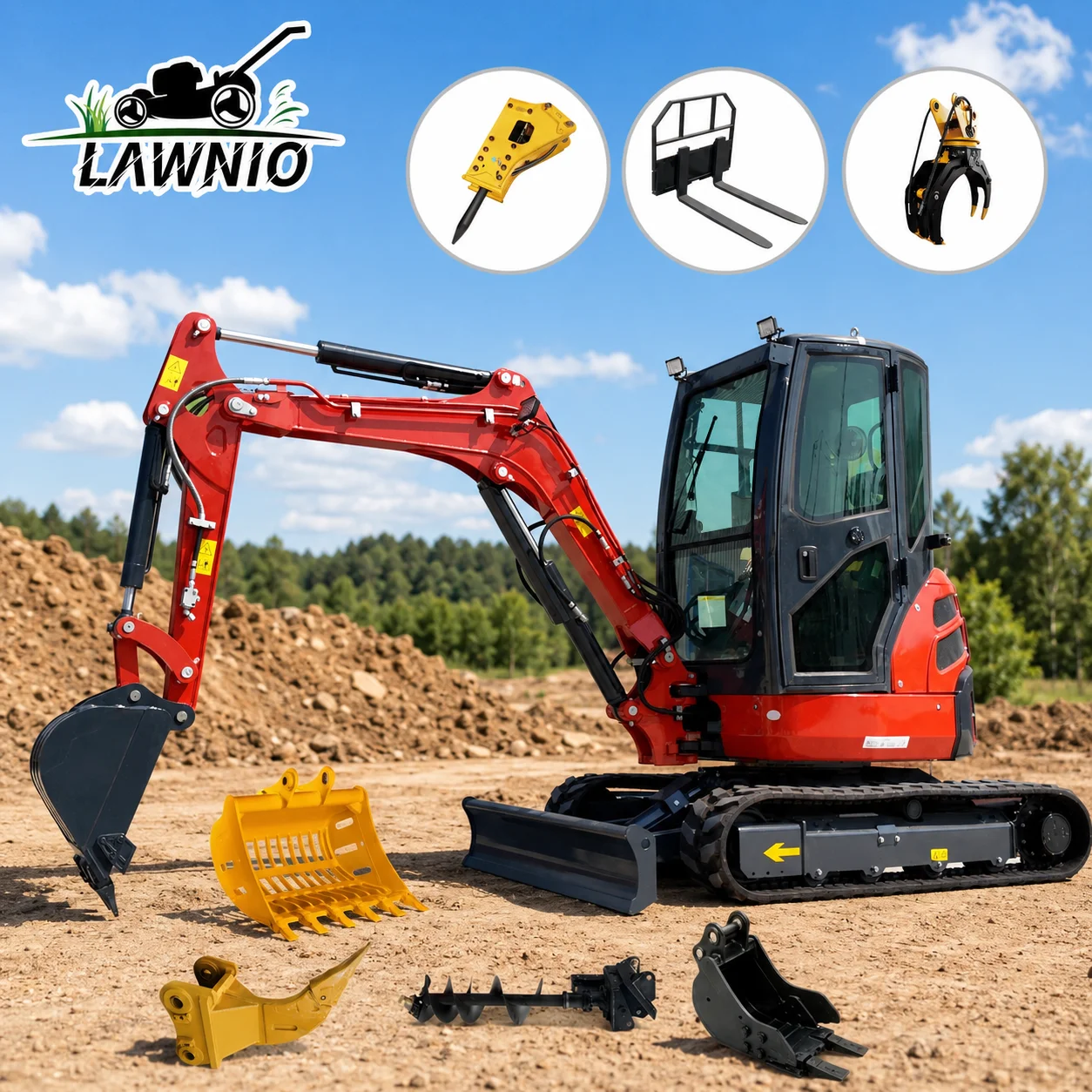 Fast Delivery Mini Excavator  Cabin Rubber Track Hydraulic Pilot Farm Garden Yard Work Pro Use Site Mini Excavator