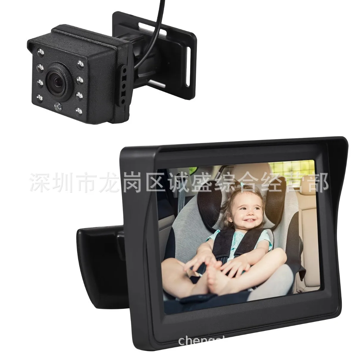 1080p-hd車載ベビーセーフティシートモニター-43インチipsスクリーン-赤外線ナイトビジョン-リアビューディスプレイ-子供用