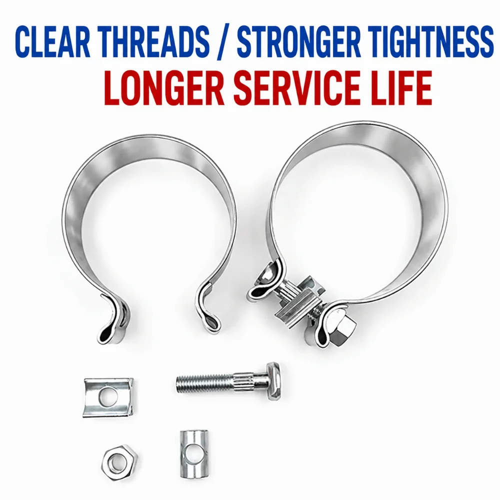 Strong Stainless Steel Exhaust Pipe Clamp 40-76mm Universal Pipe Connection Hoop Tube Ferrule