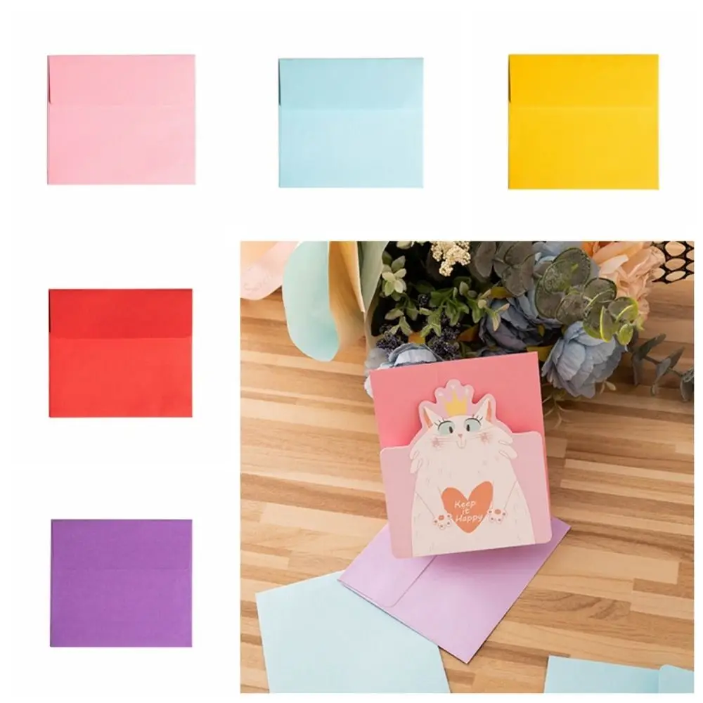 Envelopes De Papel De Cor De Doces, mini Envelopes, espessamento, Envelopes De Convite Multifunções, Conjunto De Escritório, Em Branco, 10Pcs por Pacote