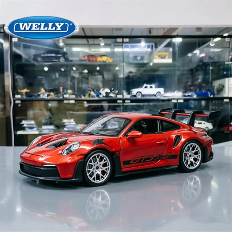 

Welly 1:24 Porsche 911 GT3 RS, модель спортивного автомобиля из сплава, литая под давлением металлическая гусеничная гоночная машина, модель автомобиля, высокая имитация, детская игрушка в подарок